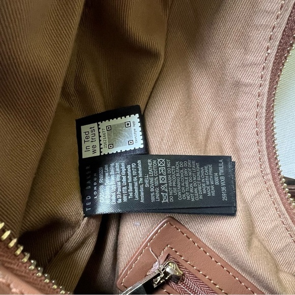 Ted Baker London Twilila Twisted Handle Leather Hobo Shoulder Bag Brown - Picture 6 of 8